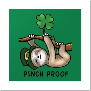 Pinch Proof St. Patrick’s Day Cute Lucky Sloth Posters and Art